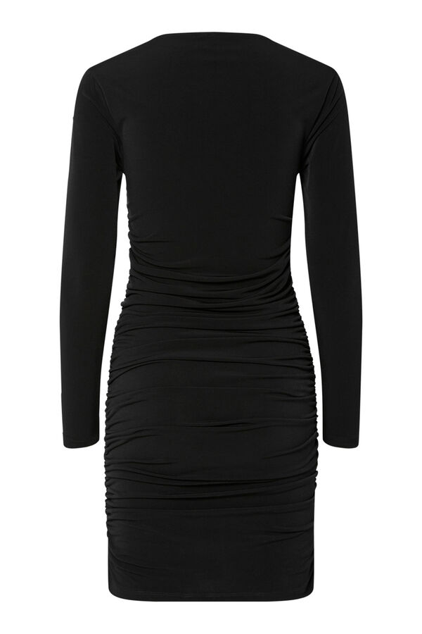 Pieces Short draped dress Crna