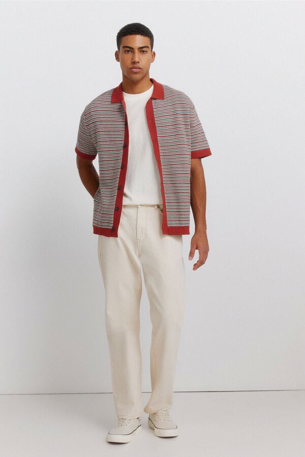 Springfield Short sleeve link structure cardigan red