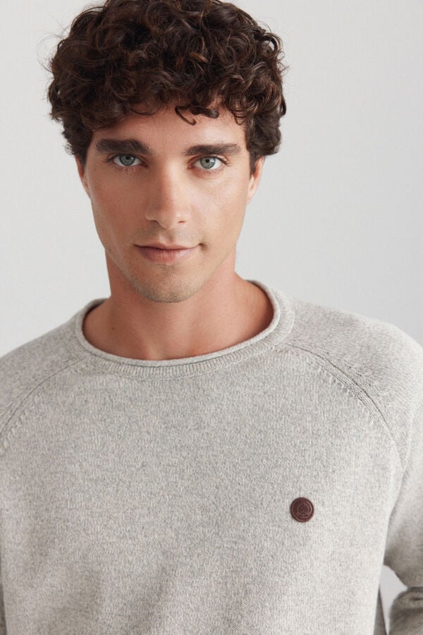 Springfield Plain twisted funnel neck jumper grey