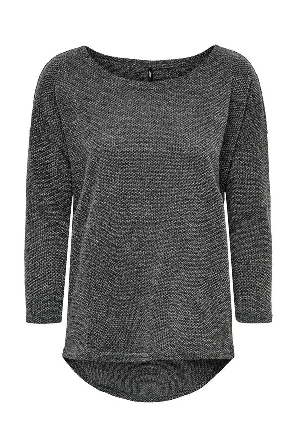 Springfield Round neck T-shirt with 3/4-length sleeves gray