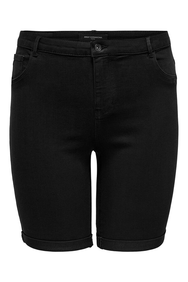Only Carmakoma Shorts denim pitillo talla grande negro