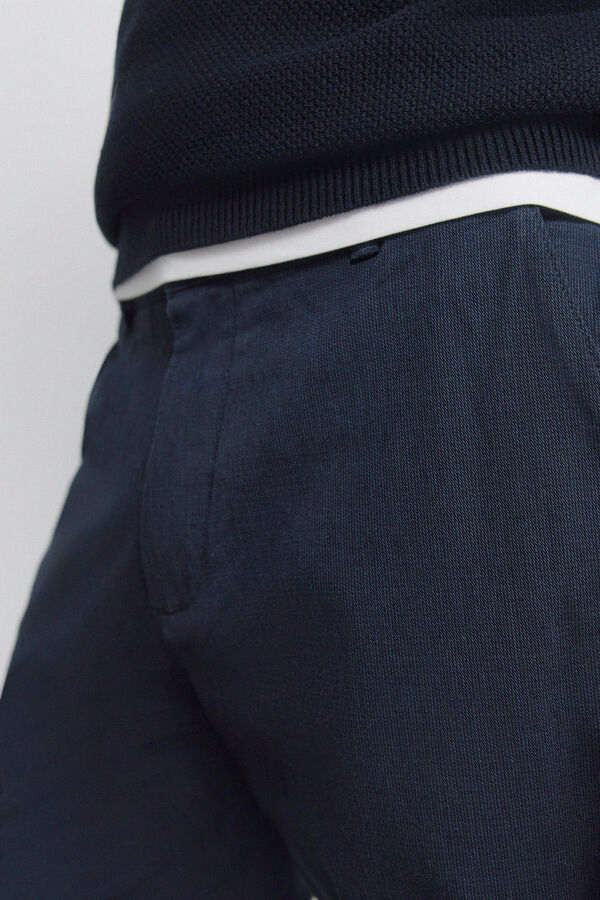 Springfield Slim fit comfort structured trouser blue