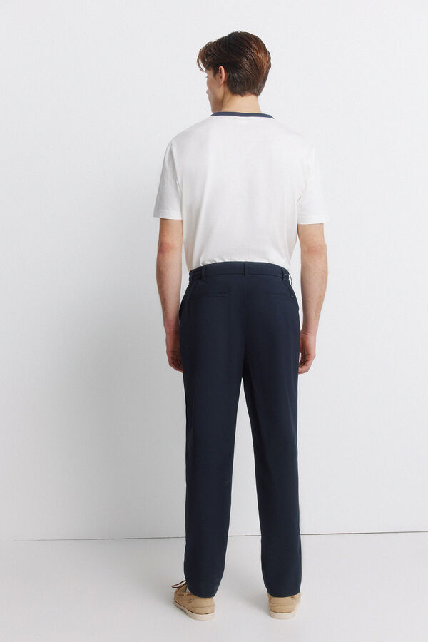 Springfield Straight relaxed fit trousers blue