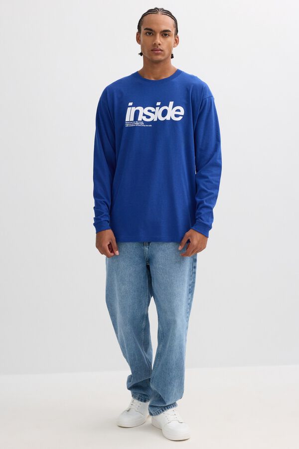Inside Oversize long sleeve T-shirt blue