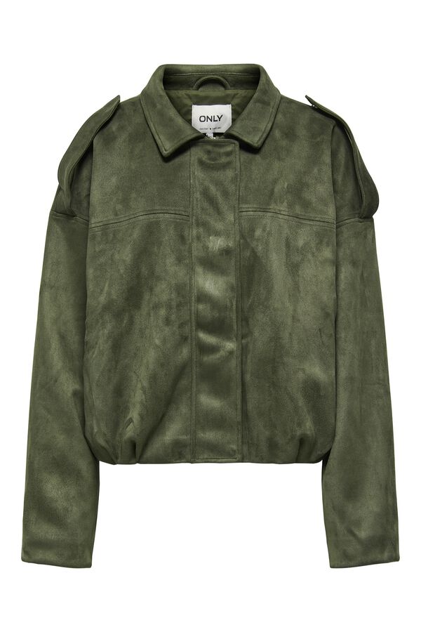 Only Faux suede jacket green