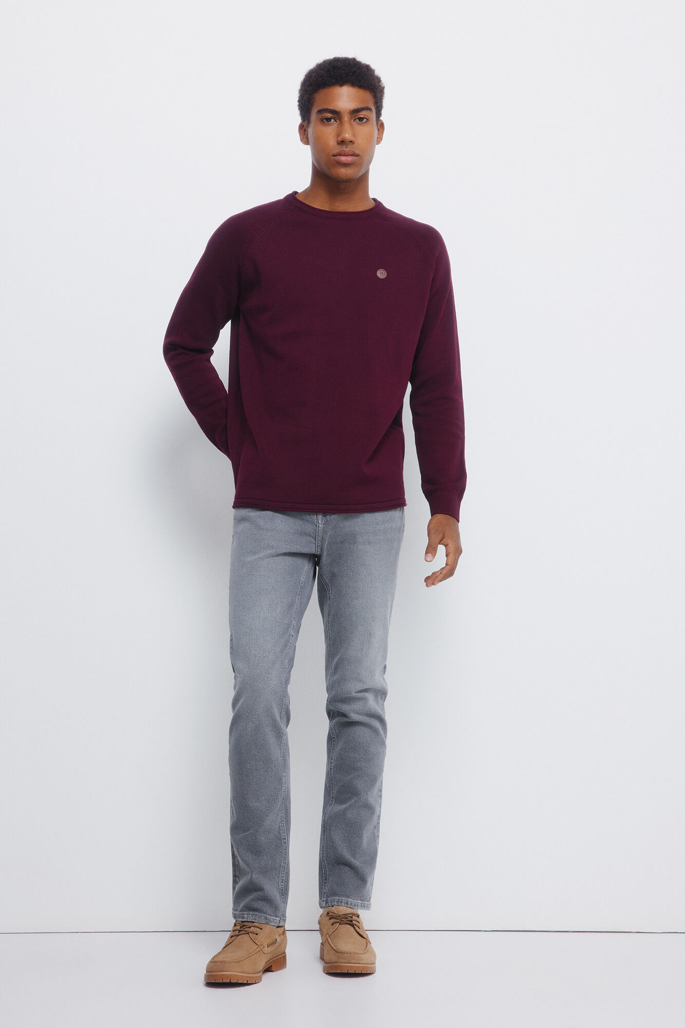 Springfield Cal&ccedil;a jeans cinza slim fit com lavagem m&eacute;dia