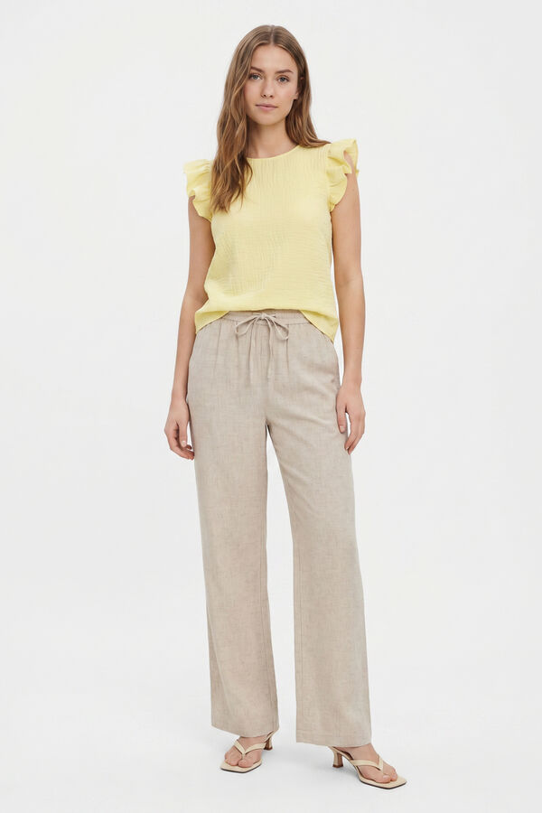 Pieces Top manga corta amarillo