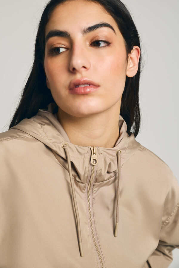 Only Chaqueta con capucha beige