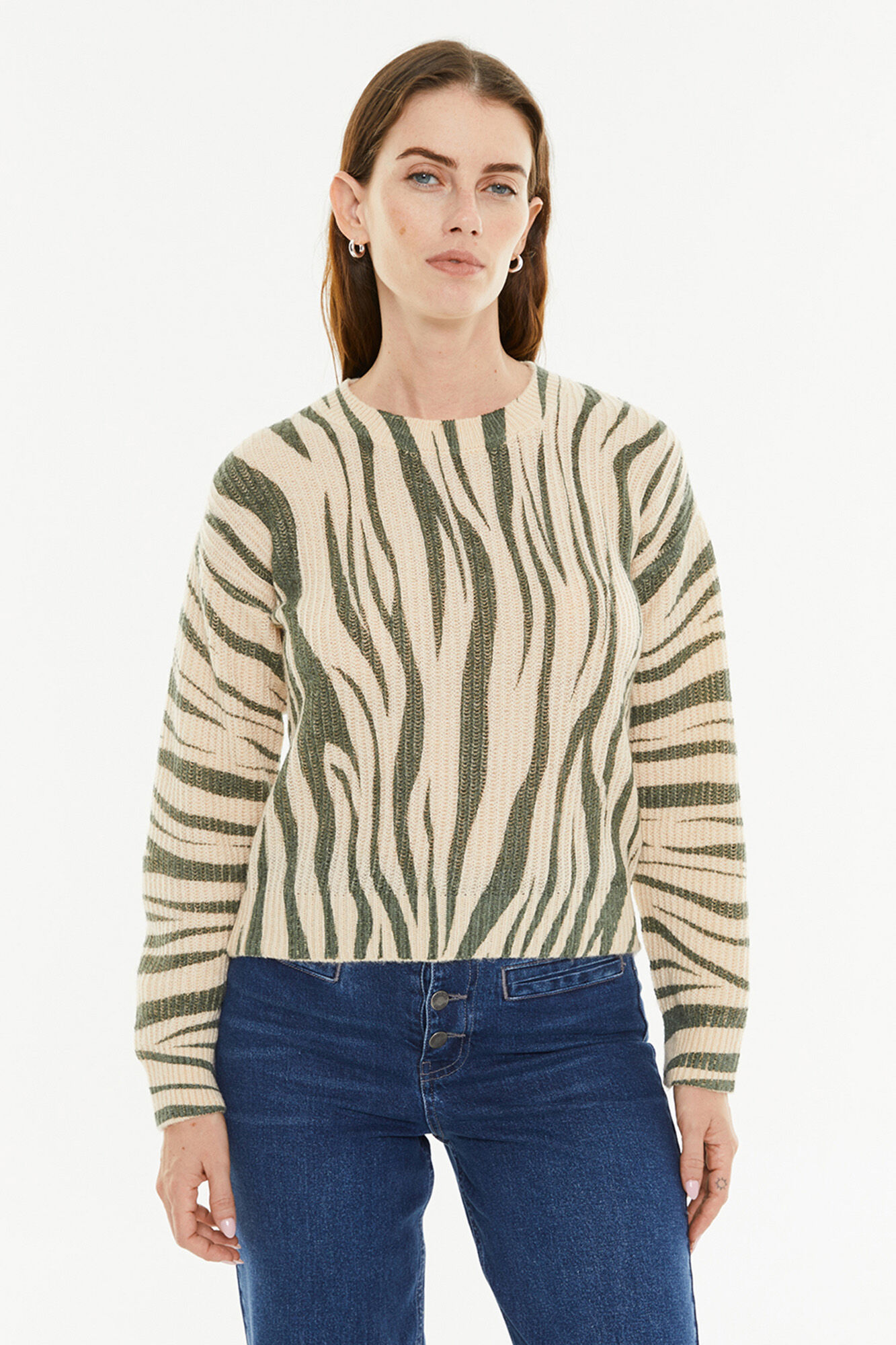 System Action Su&eacute;ter com efeito animal estampado