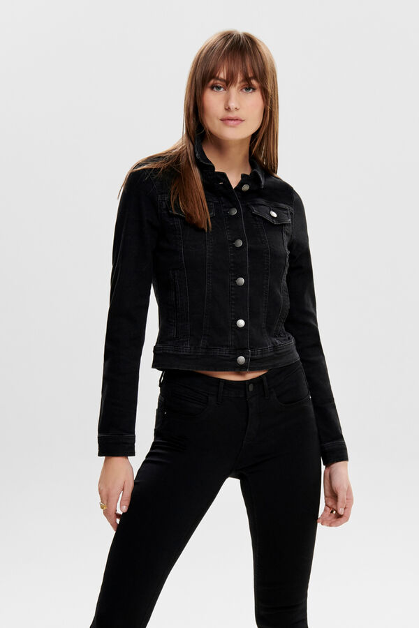 Springfield Denim jacket with pockets noir