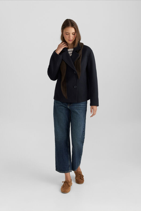 Springfield Double-breasted short jacket blue