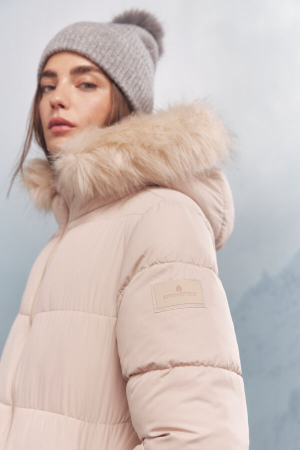 Springfield Thermolite puffer long coat nude