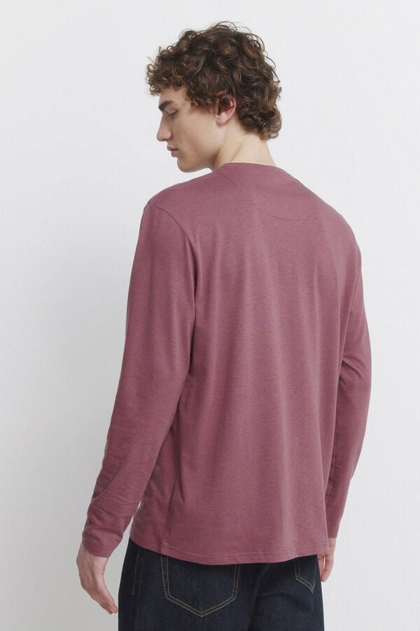 Springfield long sleeve T-shirt with double melange effect red