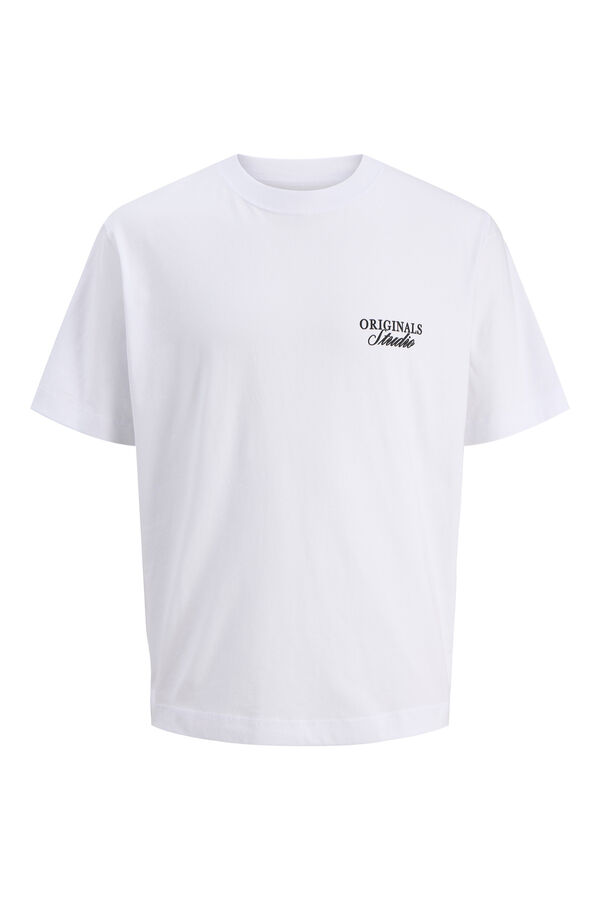 Jack & Jones Camiseta oversize backprint blanco