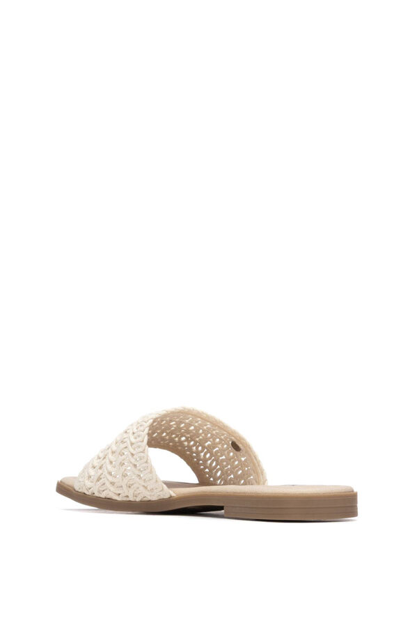 XTI Macram&eacute; flat sandal white