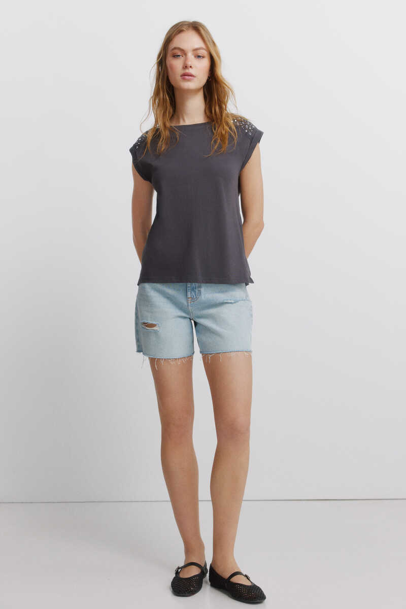 Springfield Folded sleeve T-shirt grey