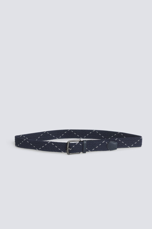 Springfield Braided belt with contrast cross blue