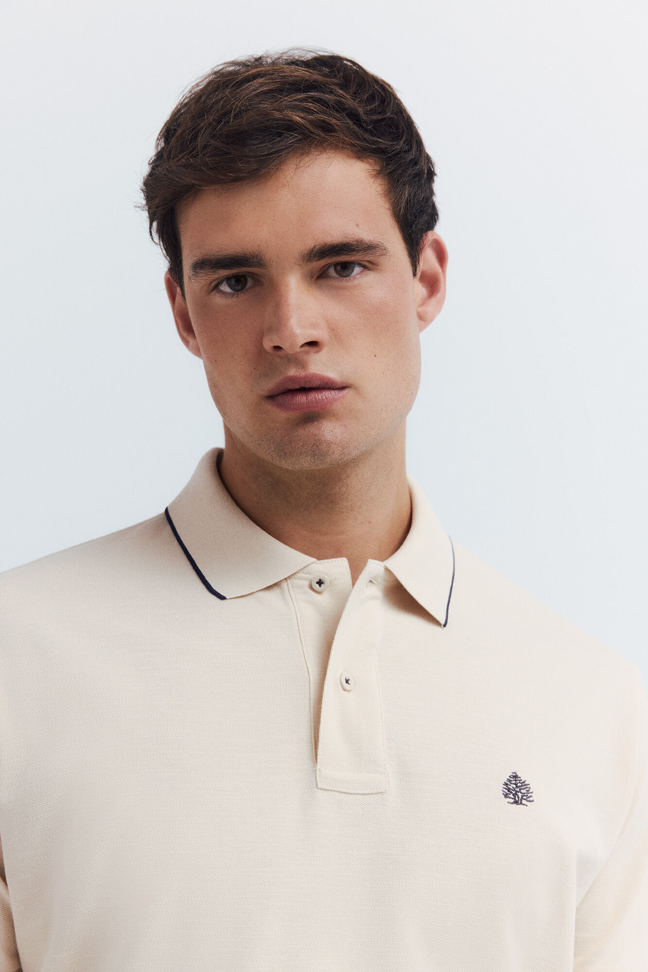 Springfield Fancy piqu&eacute; polo shirt with regular fit tipping neck