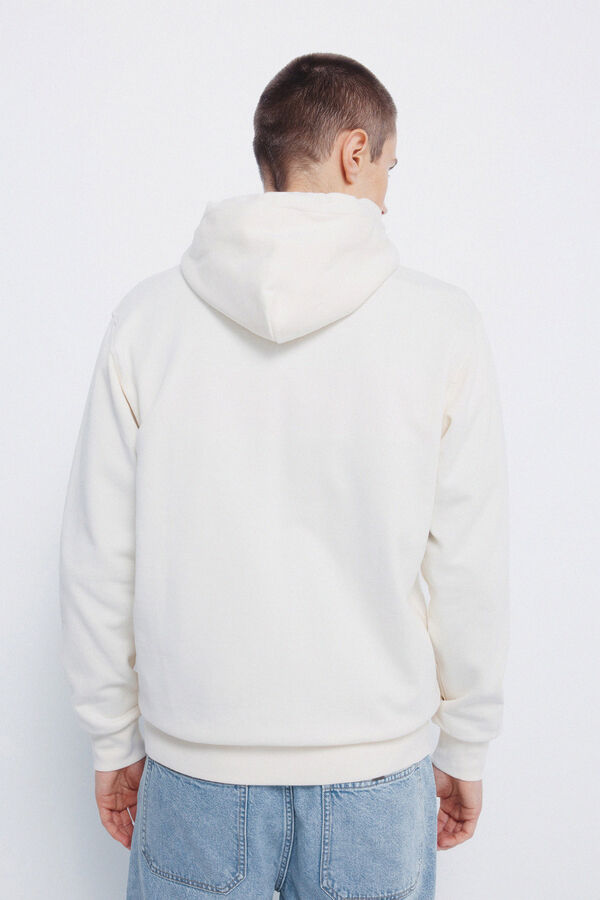 Springfield Sweatshirt com fecho-éclair e capuz branco