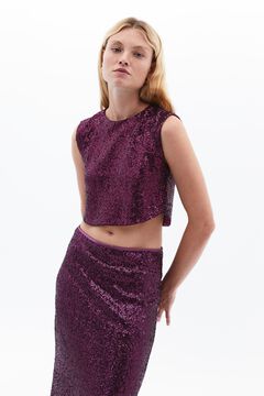 Oxxo Top crop de lentejuelas