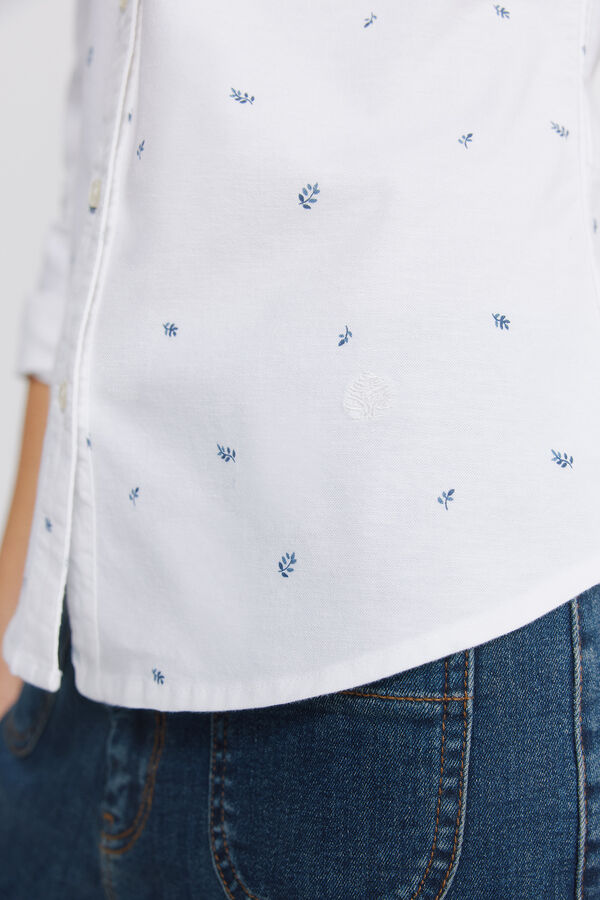 Springfield Oksfordska pamučna ko&scaron;ulja sa V-izrezom Plava