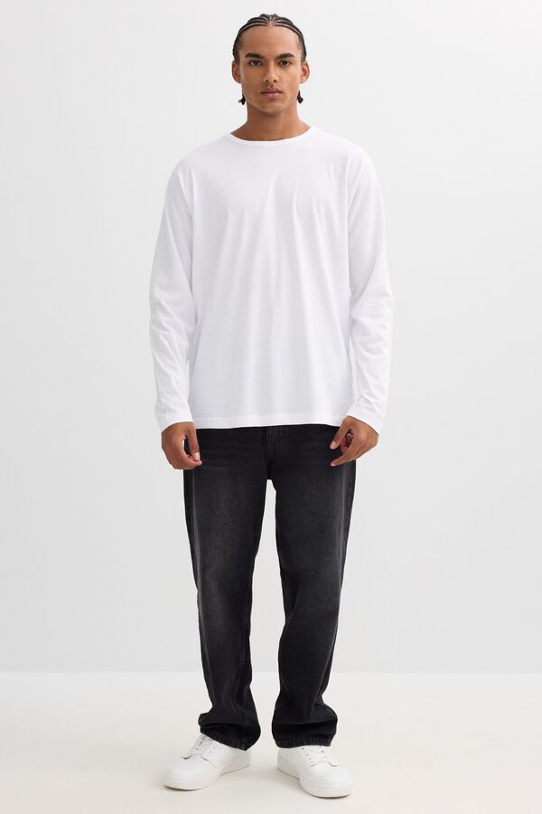 Inside Long sleeve graphic T-shirt white