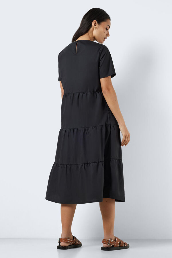 Springfield Short-sleeved midi dress black
