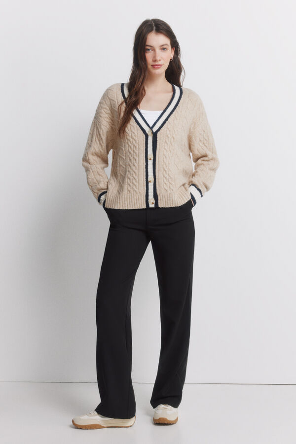 Springfield Straight tailored trousers black