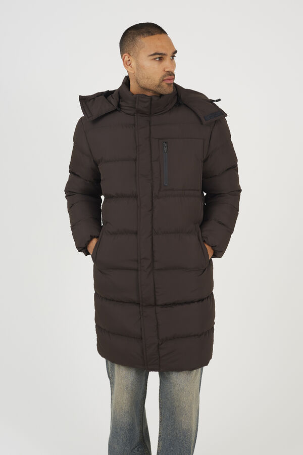 Brave Soul Long puffer jacket nude
