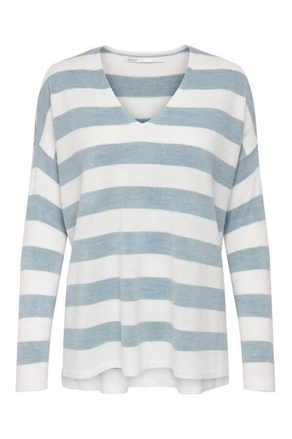 Springfield Women's knit jumper with V-neck blue mix