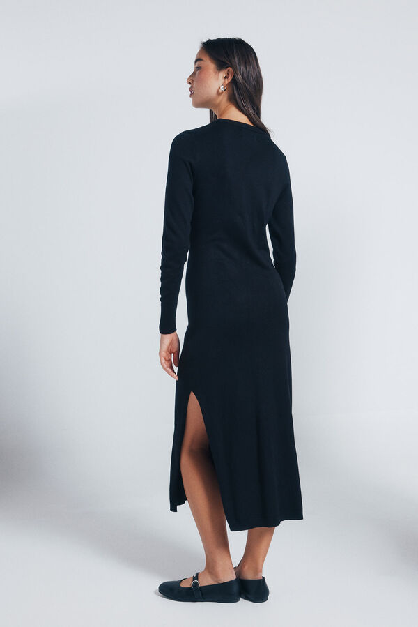 Springfield Jersey-knit midi dress black