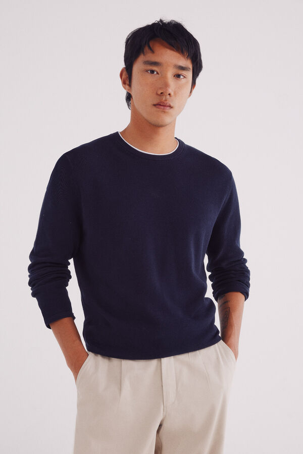 Springfield Textured jumper blue