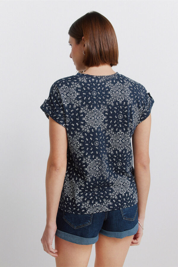 Springfield Folded sleeve T-shirt blue