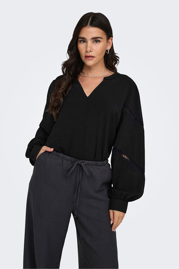 JDY Langärmelig Bluse Schwarz