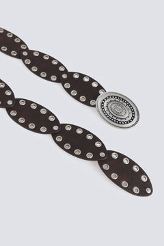 Springfield Wavy eyelet belt nude