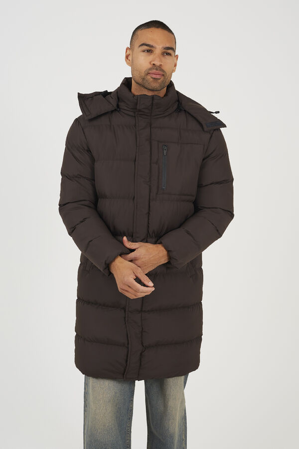 Brave Soul Long puffer jacket nude