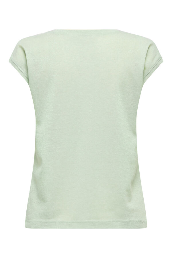 Only Lurex short sleeve T-shirt beige