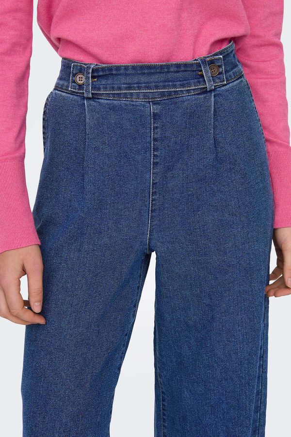 JDY Lange und weite Jeans Blau