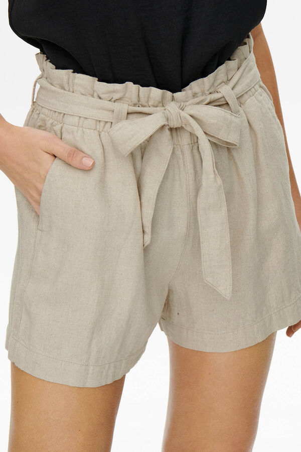Springfield Pantalón corto de lino gris medio