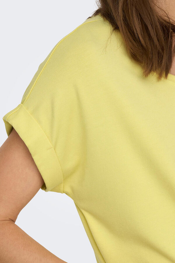 Springfield T-shirt manga curta gola redonda mostarda