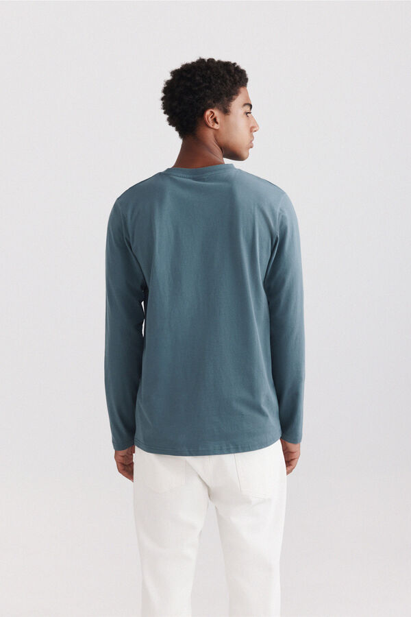 Springfield Camisa b&aacute;sica de manga comprida soft touch azul