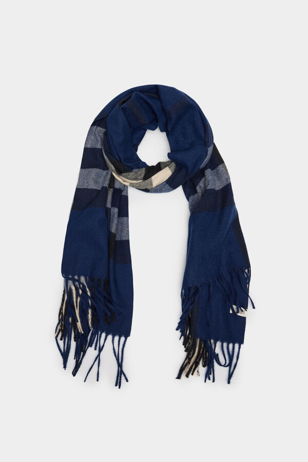 Springfield Checked maxi scarf blue