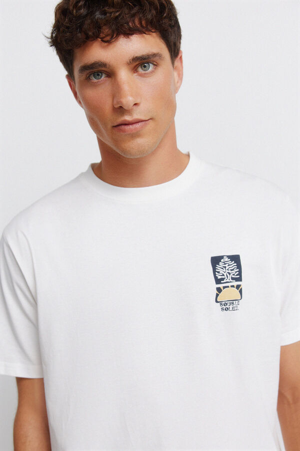Springfield Springfield logo collage T-shirt beige