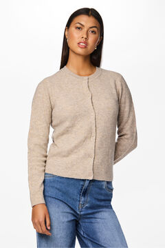 Pieces round neck buttons cardigan