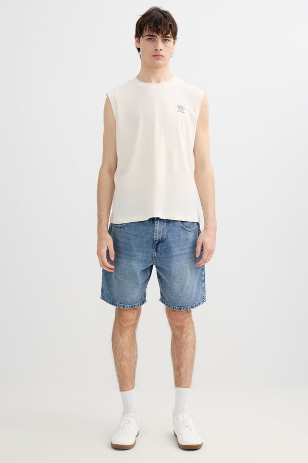 Inside Sleeveless T-shirt white