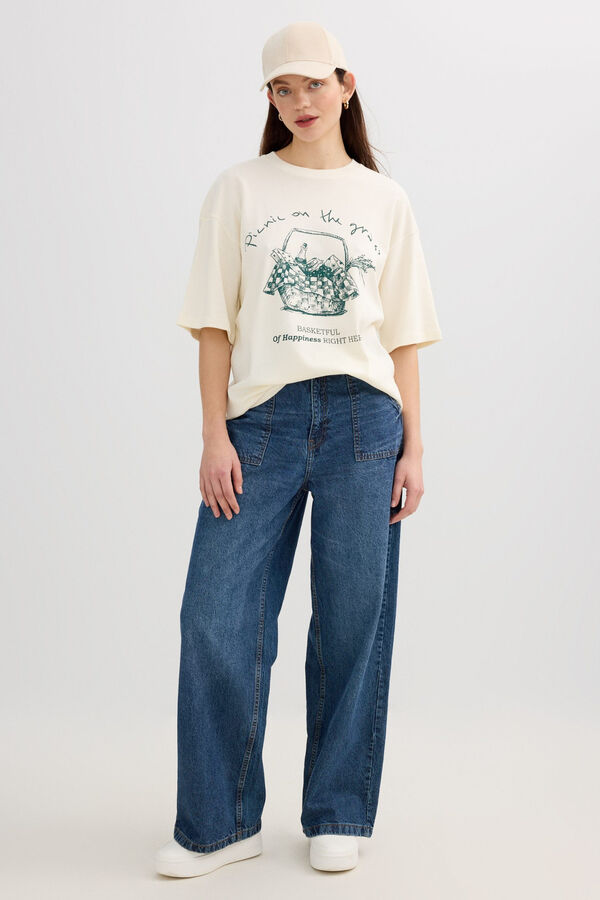 Inside Printed short sleeve T-shirt white