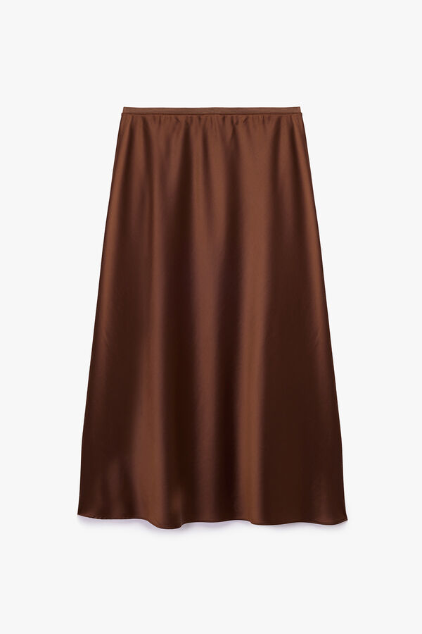 Koton Falda midi de corte regular con cintura est&aacute;ndar tostado