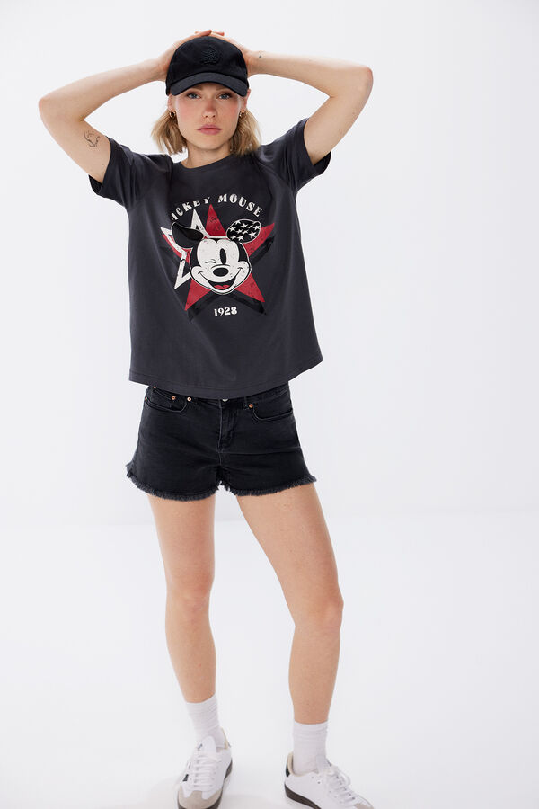 Springfield T-shirt "Mickey Mouse" USA cinza claro