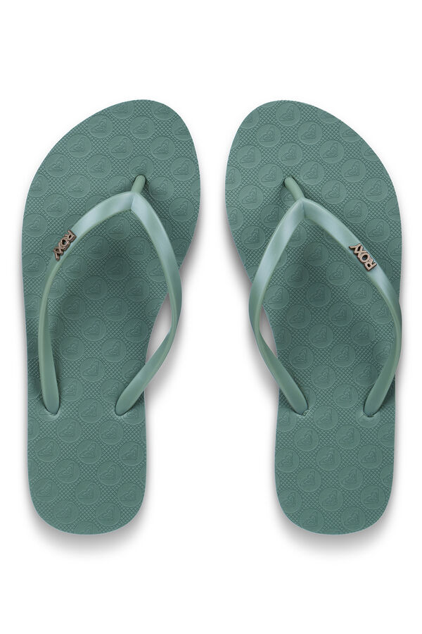 Roxy Metallic logo straps sandal green