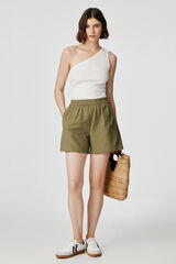 Springfield Cotton and linen shorts green